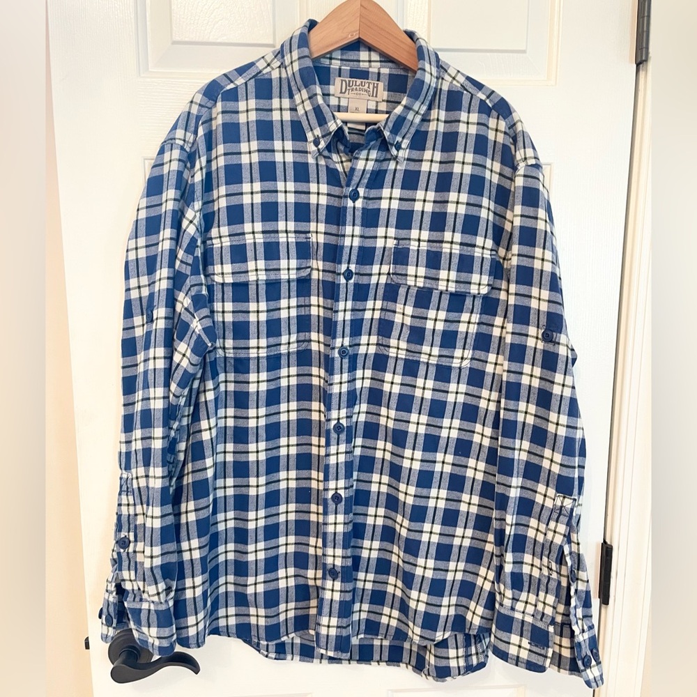 Duluth Trading Company Men’s Long Sleeve Flannel Button Down Shirt Size XL